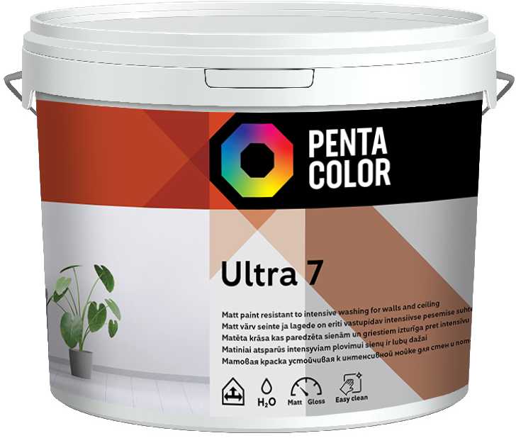 Dispersiniai dažai Pentacolor Ultra 7, balta sp., 3 l