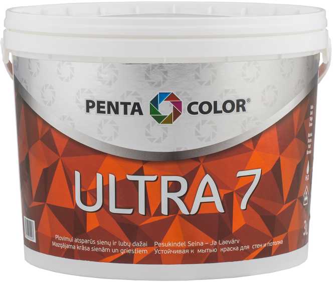 Dispersiniai dažai Pentacolor Ultra 7, balta sp., 3 l