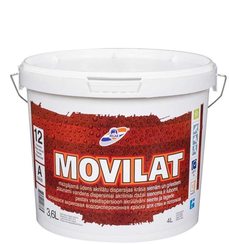 Dispersiniai dažai Rilak Movilat 12, balta sp., 3.6 l