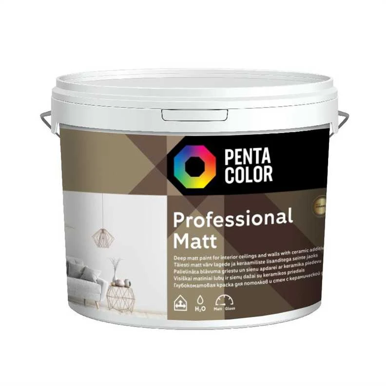 Dispersiniai dažai Pentacolor Professional Matt, balti, 5 l