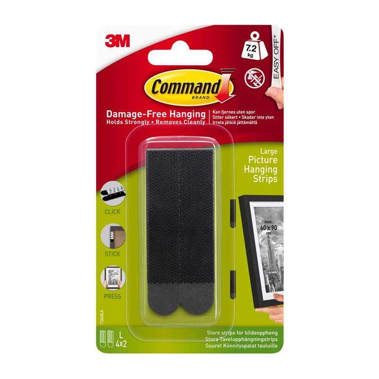 3M Juostelės remeliams kabinti COMMAND, L dydis, 4 poros