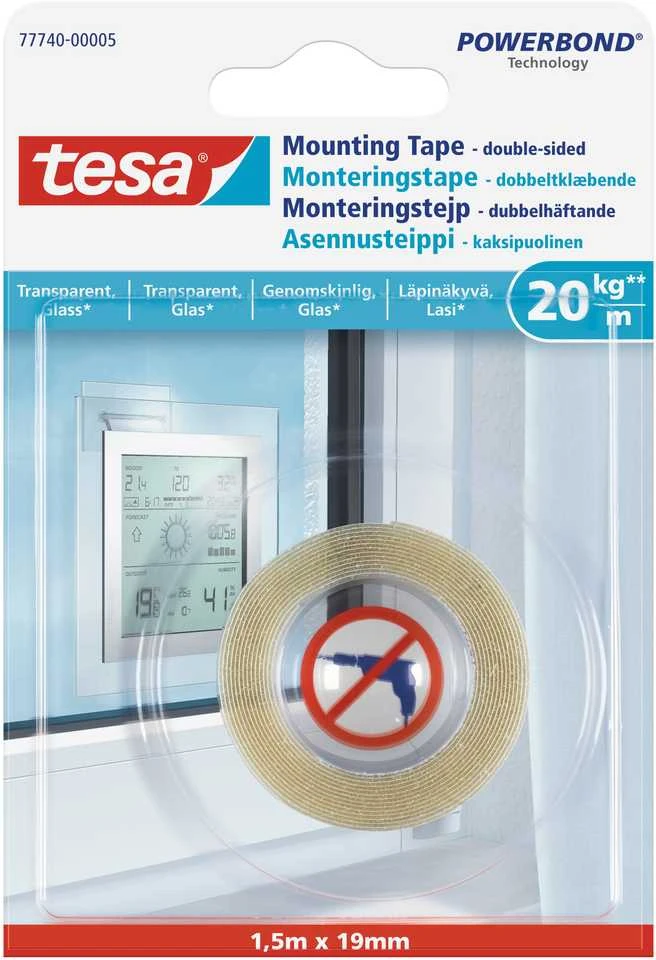 Dvipusė lipni juosta Tesa tesa, skaidri