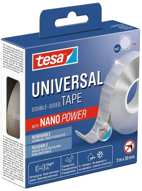 Divpusējā līmlente Tesa Universal, divpusējs, 3 m x 30 mm