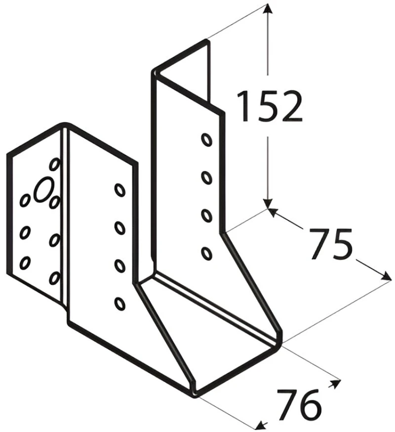 DMX Kampas Sijų Laikiklis WB24 Standard 76x152x75x2mm
