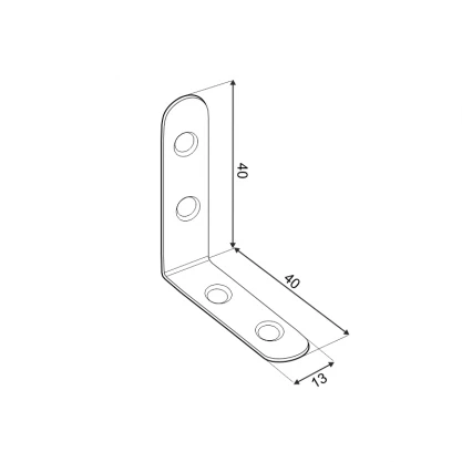 DMX Leņķis FKW 40x40x13x2.0mm 4gb