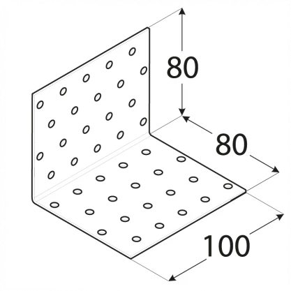 DMX Montavimo kampas, 80 x 80 x 100 x 2 mm 20 vnt.