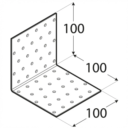 DMX Montavimo kampas, 100 x 100 x 100 x 2 mm 20 vnt.