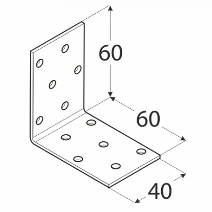 DMX Montavimo kampas, 60 x 60 x 40 x 2 mm 20 vnt.
