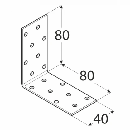 DMX Montavimo kampas, 80 x 80 x 40 x 2 mm 20 vnt.