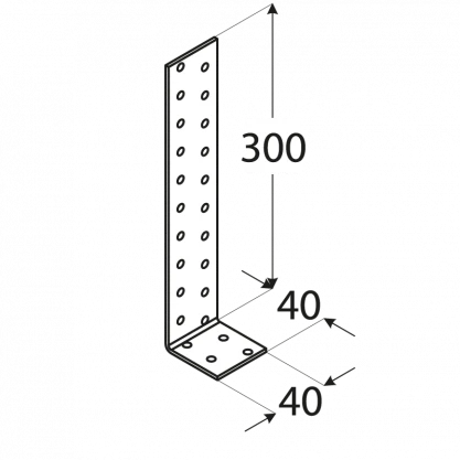 DMX Montavimo kampas, 300 x 40 x 40 x 2 mm 20 vnt.