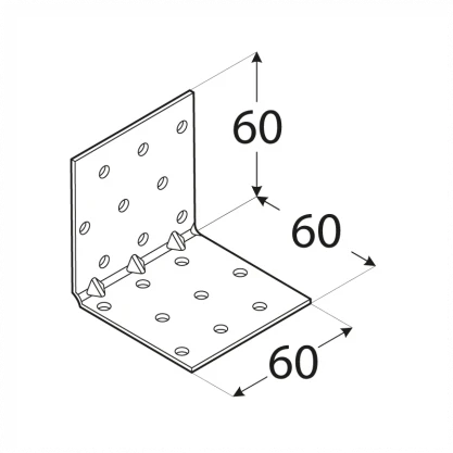 DMX Kampinis laikiklis KMP5 60x60x60mm 1.5mm armuotas