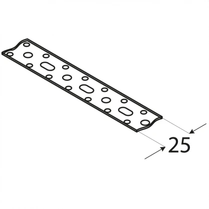 DMX Montāžas lenta TM4/25 25x1.5mm šaura 1m