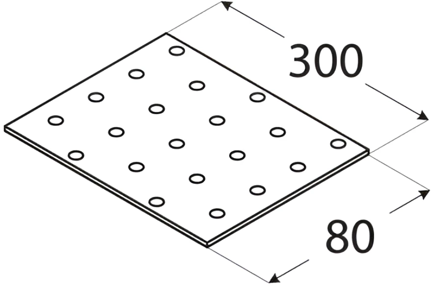 DMX Montavimo plokštė PP11 300x80x2mm