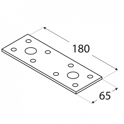 DMX Montavimo plokštelė, 180 x 65 mm