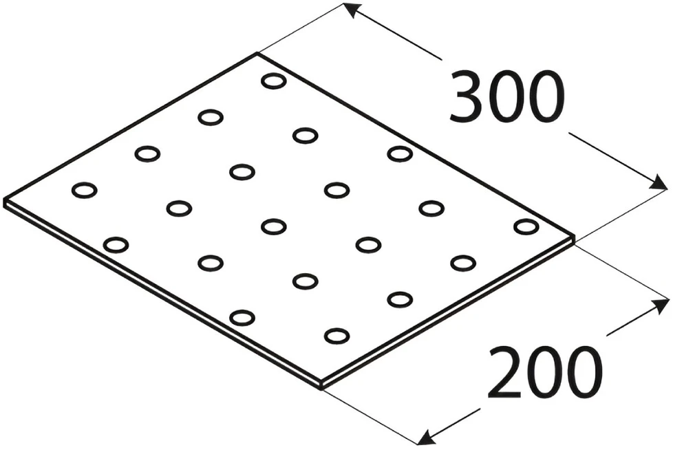 DMX Montavimo plokštelė, 300 x 200 x 2 mm