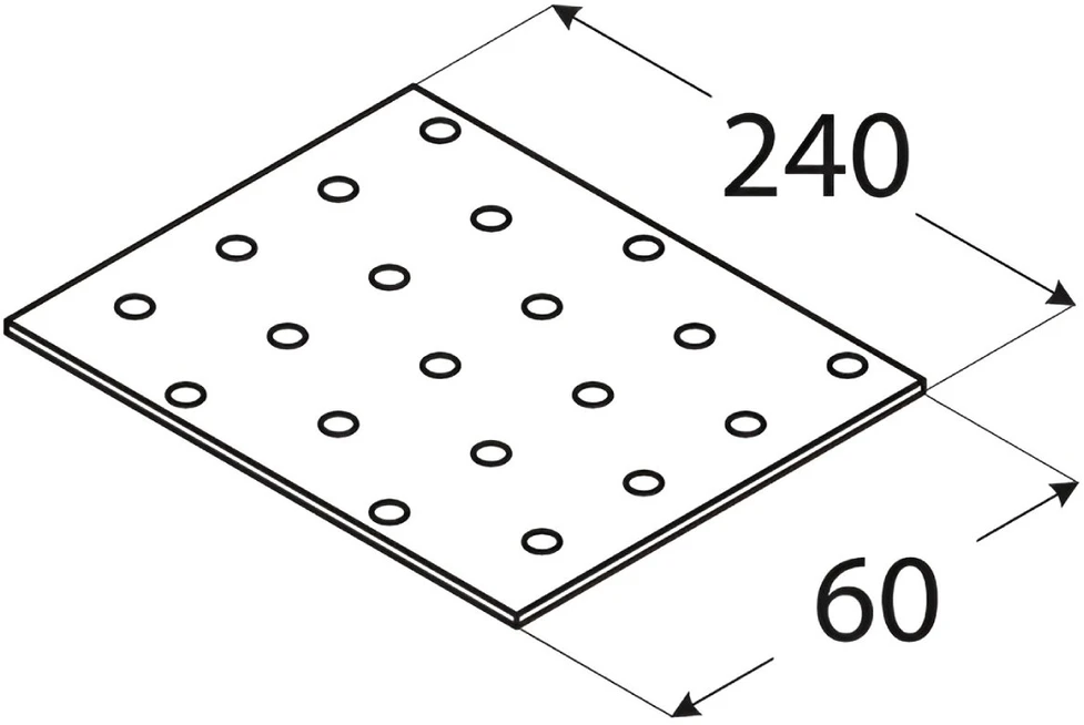 DMX Montavimo plokštelė, 240 x 60 x 2 mm