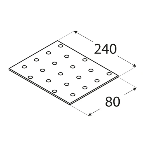 DMX Montavimo plokštelė, 240 x 80 x 2 mm
