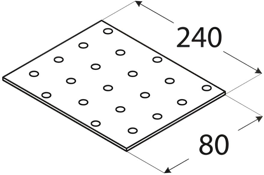 DMX Plokštelė PP10 240x80x2mm montavimui plati