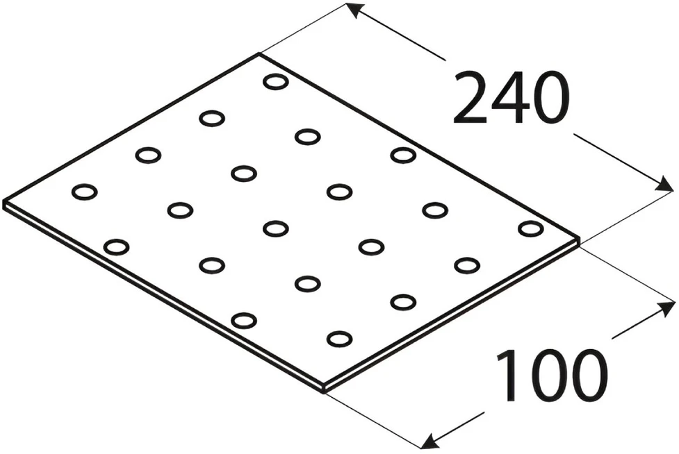 DMX Montavimo plokštelė, 240 x 100 x 2 mm