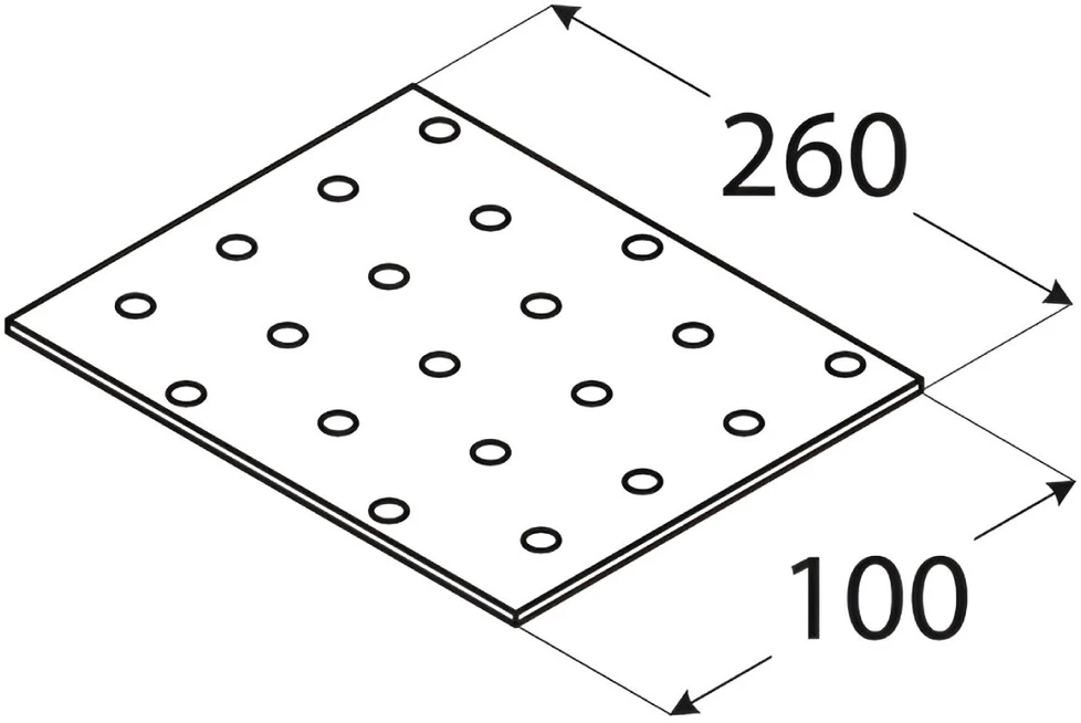 DMX Montavimo plokštelė, 260 x 100 mm
