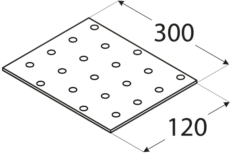 DMX Plāksne PP21 300x120x2mm montāžas plata