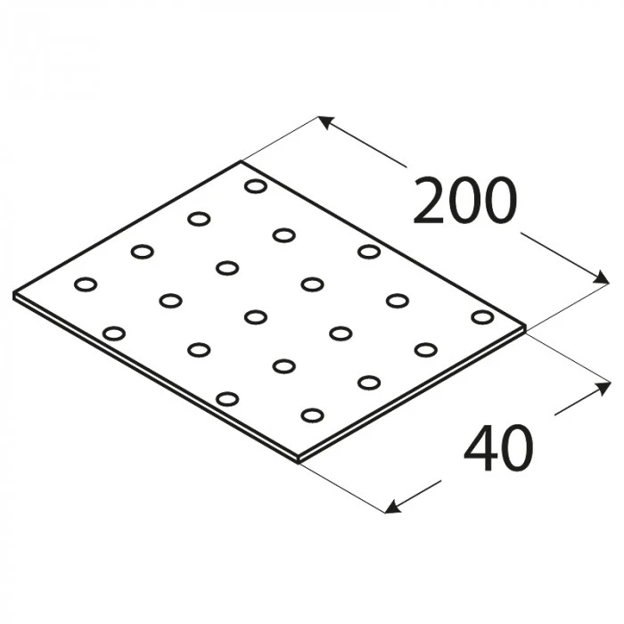 DMX Montavimo plokštelė, 40 x 200 x 2,0 mm