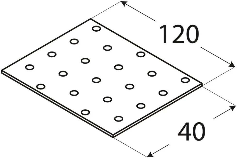 DMX Montavimo plokštelė, 120 x 40 x 2 mm