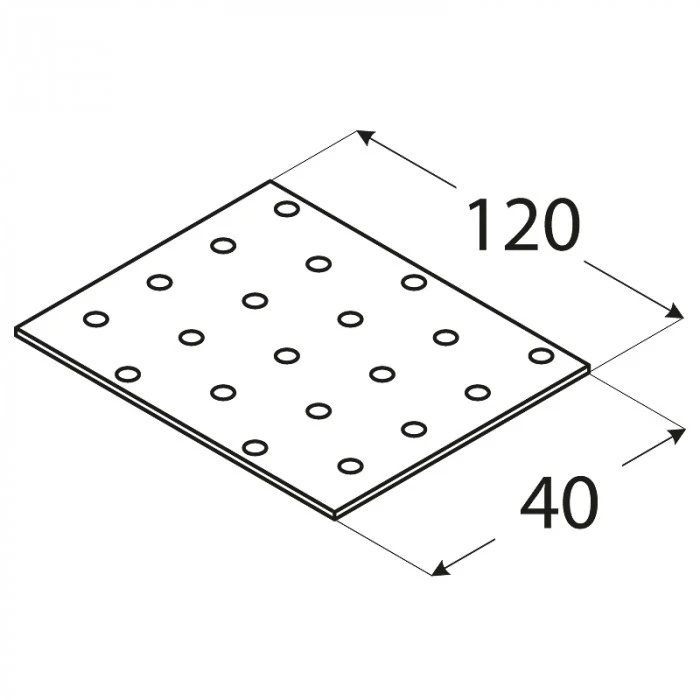 DMX Perforuota montavimo plokštė PP3 120x40x2mm