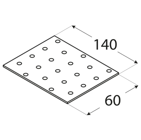 DMX Montavimo plokštelė, 140 x 60 x 2 mm