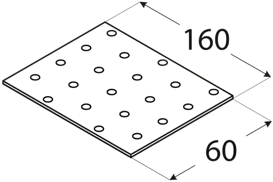 DMX Montavimo plokštelė, 160 x 60 x 2 mm