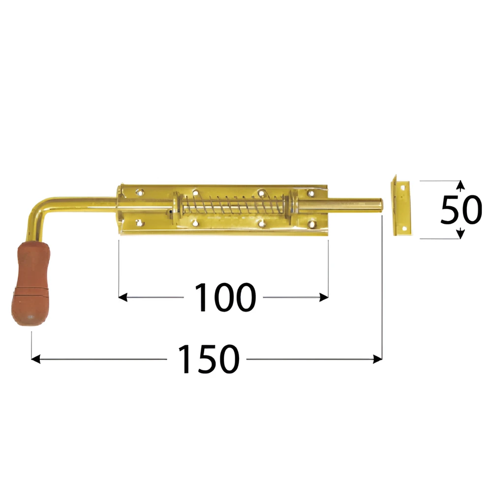 DMX Vartų skląstis su spyruokle WSP 150x50 mm, Misiņa