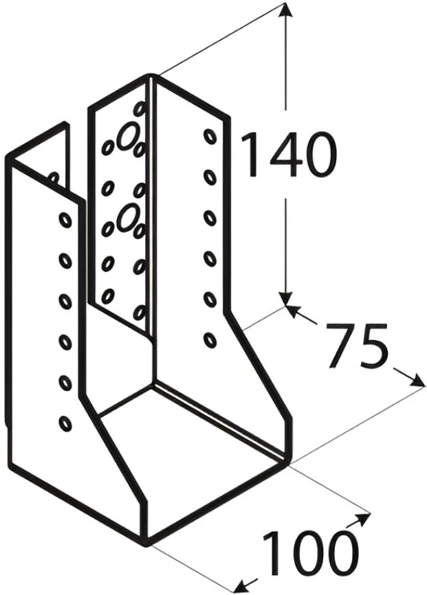 DMX Tvirtinimo elementas-batas WBZ30 100x140x2mm sijoms, sijoms, vidinėms