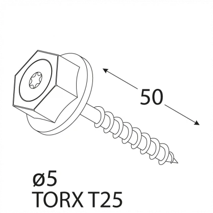 DMX Skrūves SDCS 5x50mm 12gab. melnas