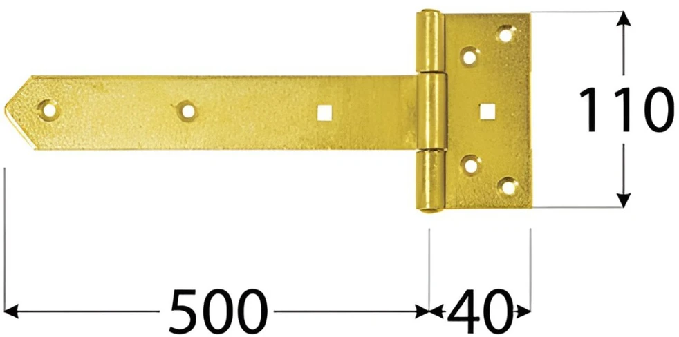 DMX Vyris vartams ZB Plieninė, žalvario spalvos 500x110x4 mm