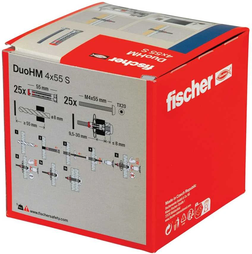 Tuščiavidurių konstrukcijų kaištis DuoHM 4x55 S PH TX, Fischer, 25 vnt.
