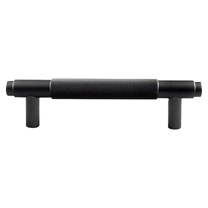 Domoletti Plieninė reljefinė T formos rankena 96 mm. Juoda