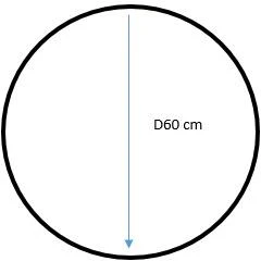 Domoletti Veidrodis su rėmu, pakabinamas, apvalus, D60, baltas