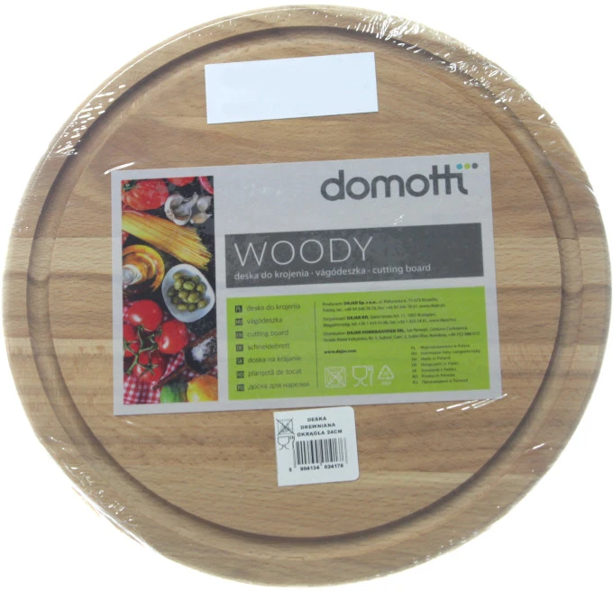 Medinė apvali pjaustymo lenta Woody 24 cm DOMOTTI