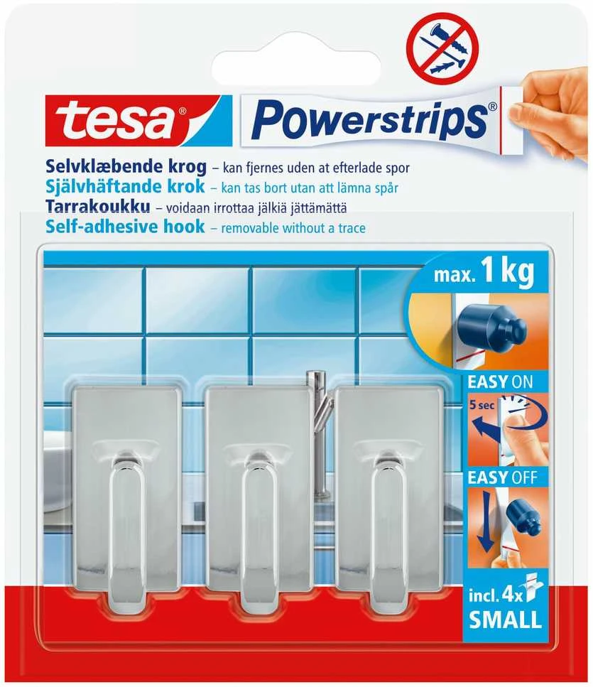 Tesa Kabliukai Classic 57540 3X1 kg, chromo