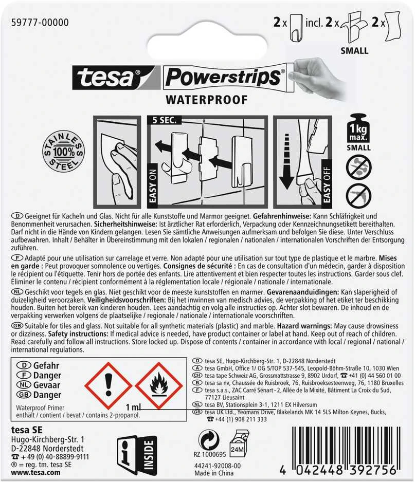 Drabužių kabliukas Tesa tesa 59777, nerūdijančio plieno