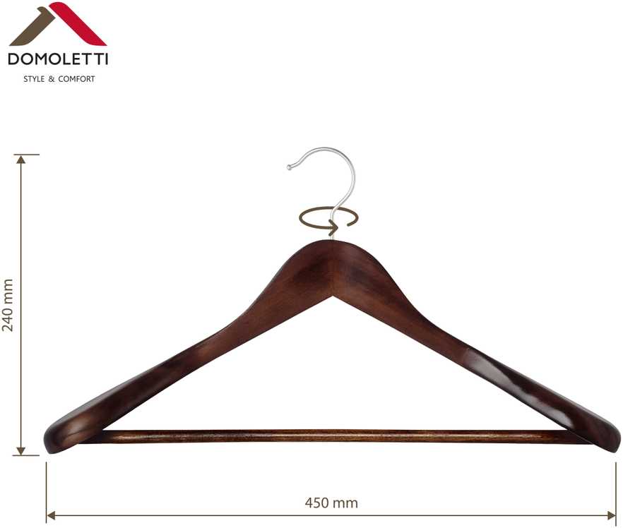 Domoletti WOODEN COAT HANGER LSD001 DARK WOOD