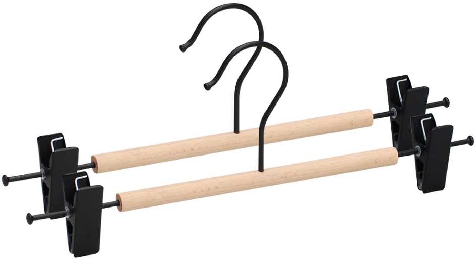 Domoletti METAL HANGER WOOD ROUND BAR Juodas 2PCS