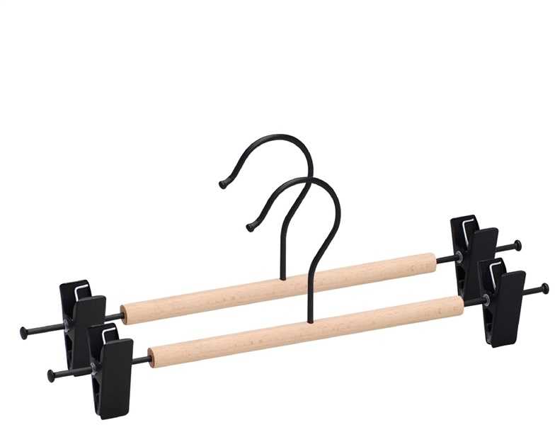 Domoletti METAL HANGER WOOD ROUND BAR Juodas 2PCS
