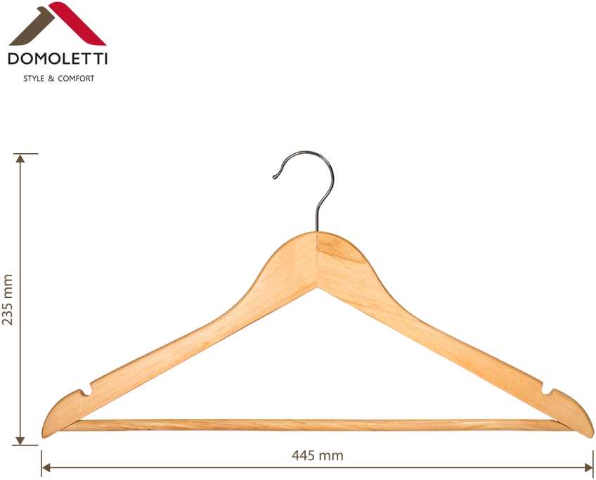 Domoletti WOODEN HANGER LSN001-A 5 PCS