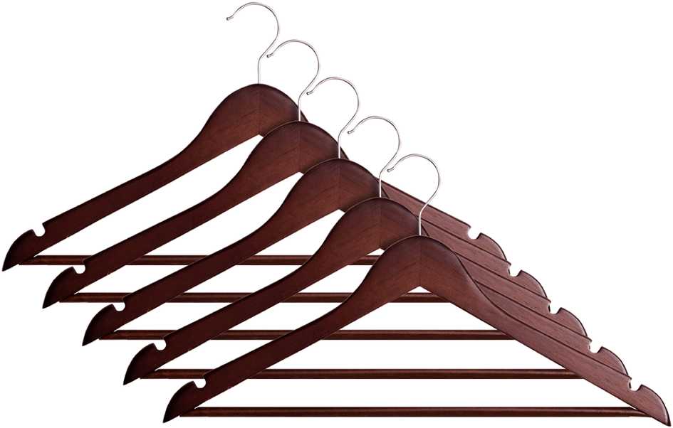 Domoletti WOODEN HANGER LSN001-G DARK WOOD 5 PCS