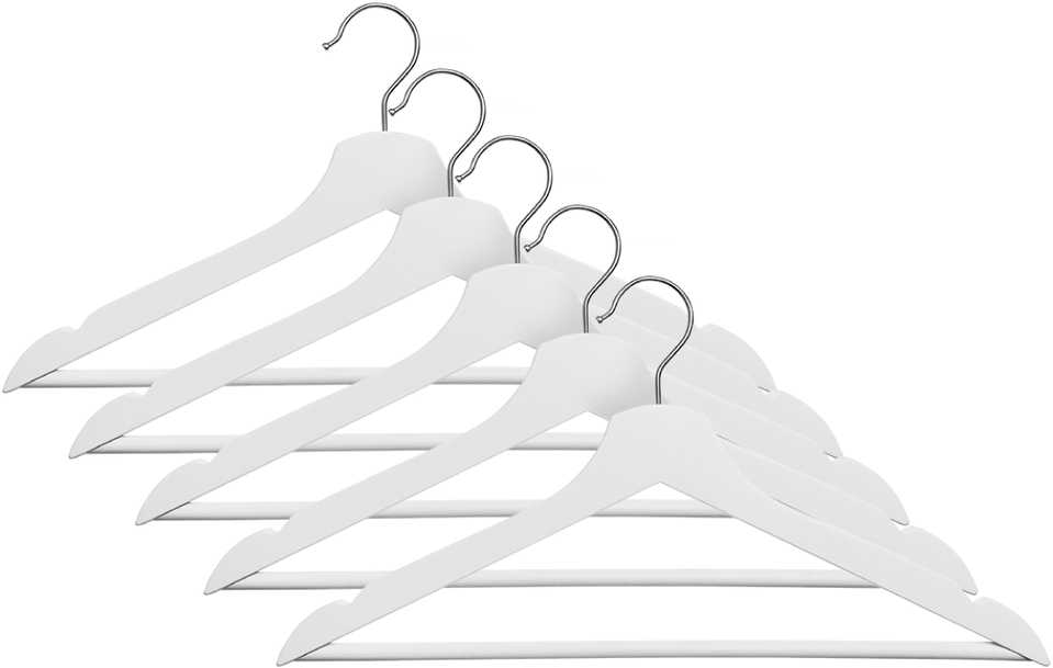 Domoletti WOODEN HANGER LSN001-W Baltas 5 PCS