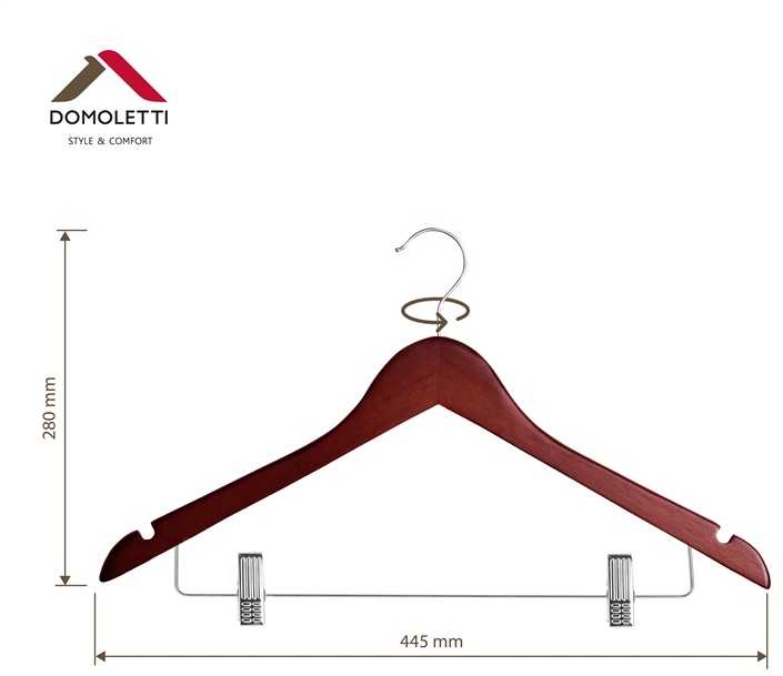 Domoletti WOODEN HANGER LSN015-A DARK WOOD 2 PCS