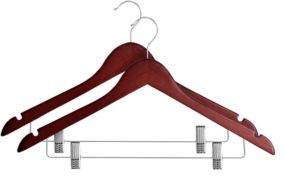 Domoletti WOODEN HANGER LSN015-A DARK WOOD 2 PCS