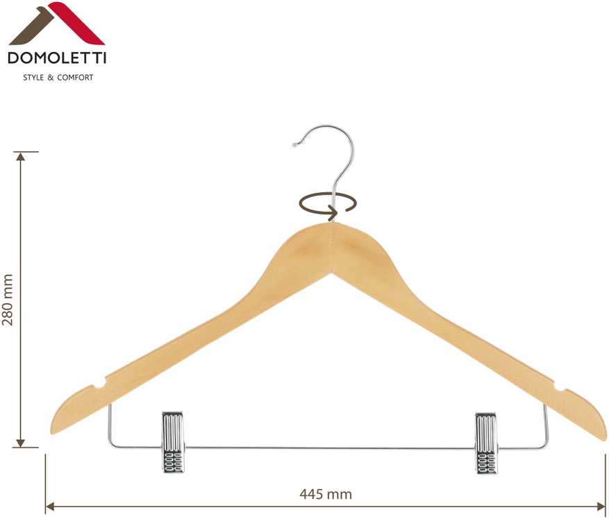 Domoletti WOODEN HANGER LSN015-A 2 PCS