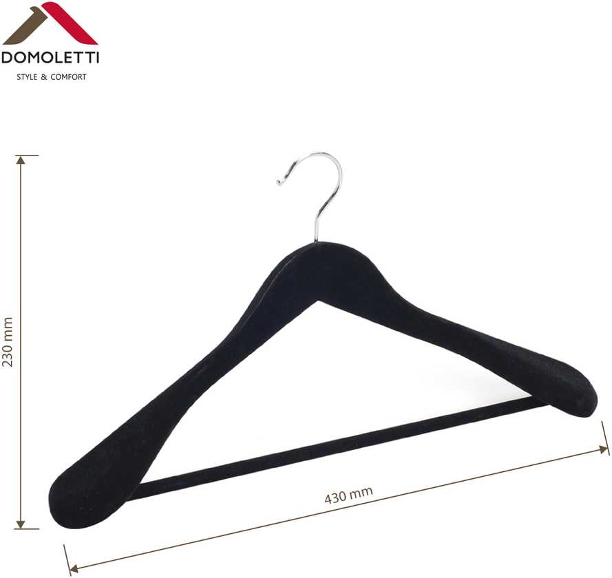 Domoletti VELVET COAT HANGER LSV031 Juodas